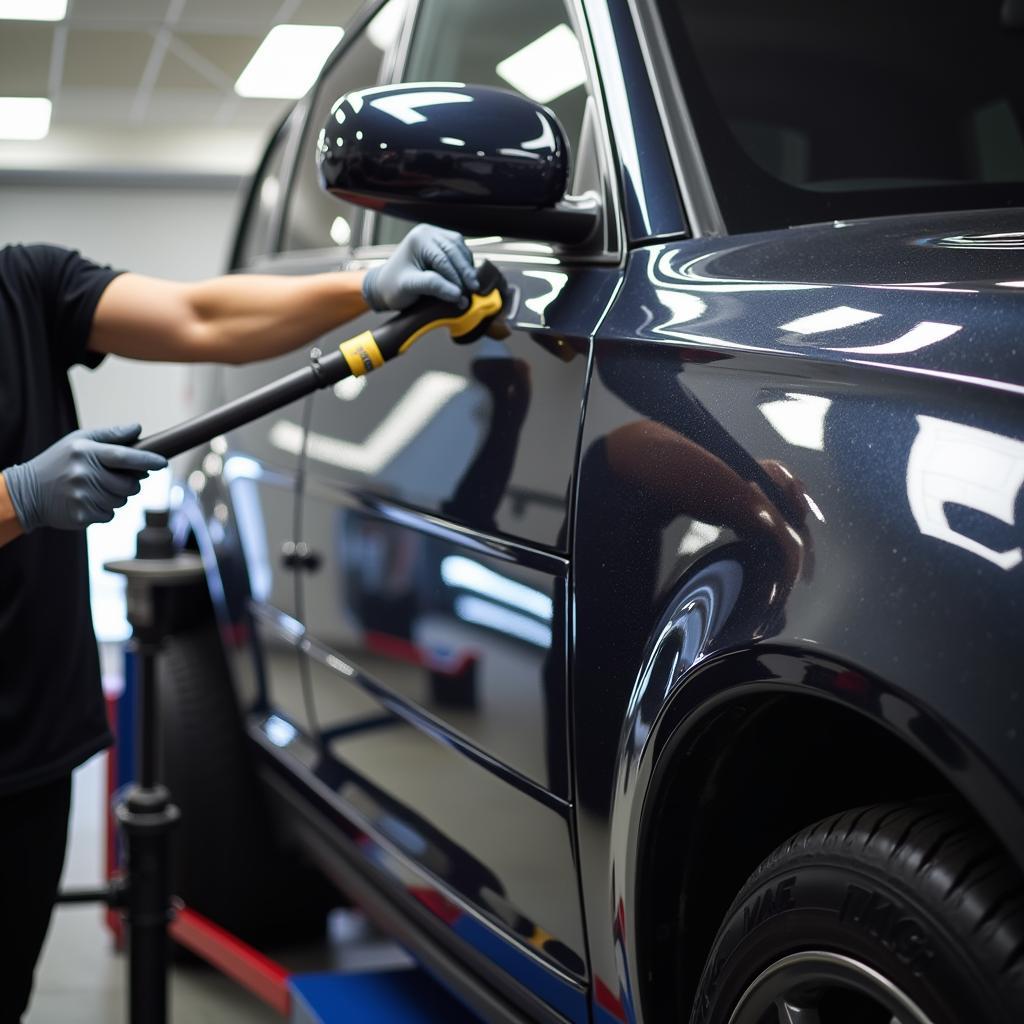 Car Detailing Professional at Work