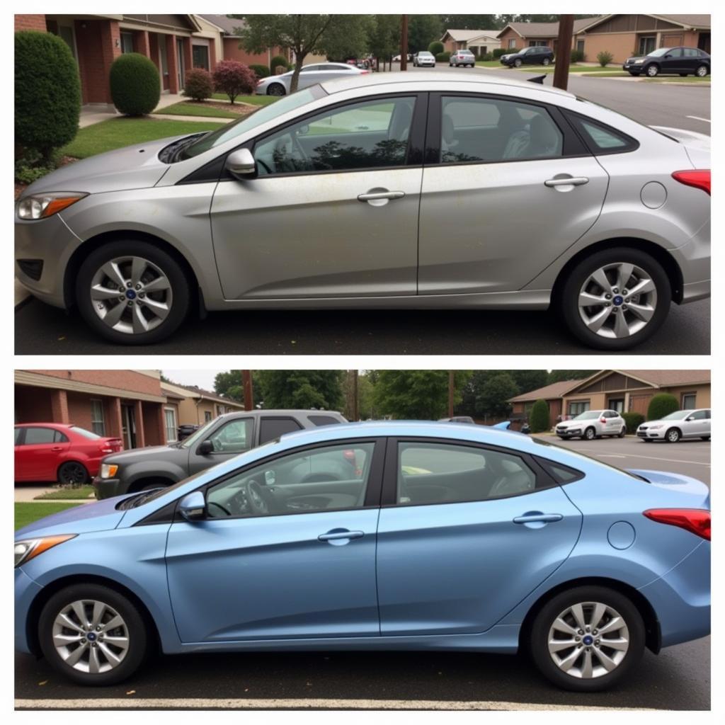 Before and After Car Detailing