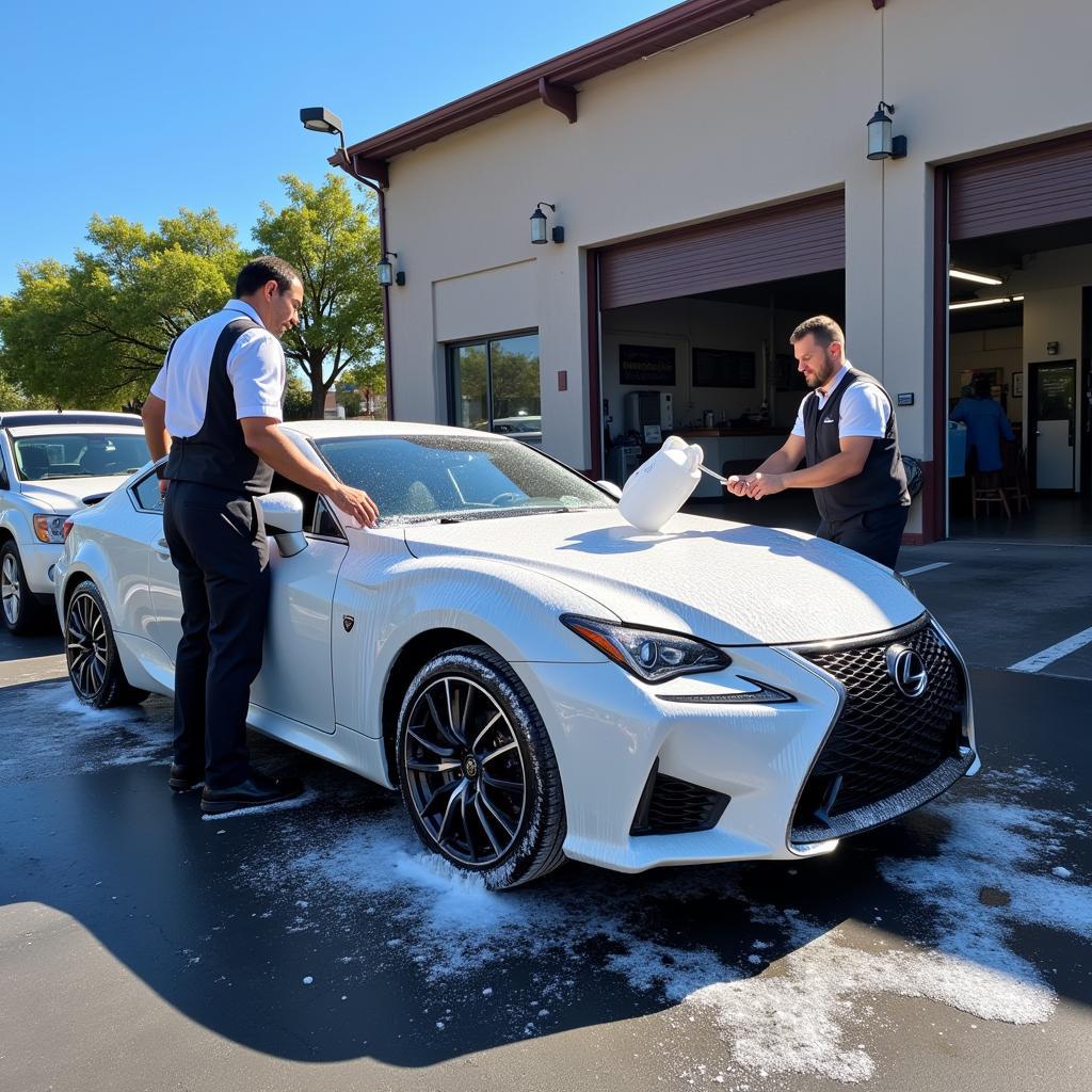 Exterior car wash and detailing in San Diego California