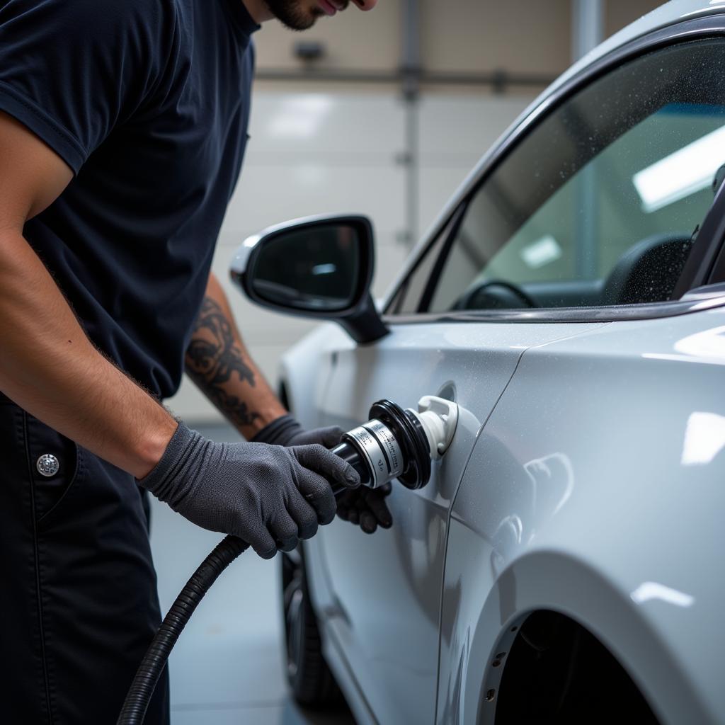 Professional Car Detailing Service in Progress