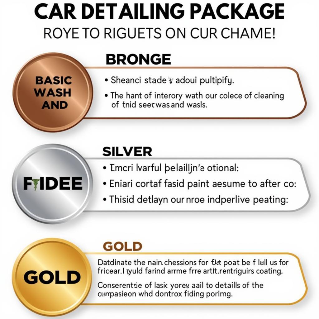 Car Detailing Service Packages: Bronze, Silver, and Gold