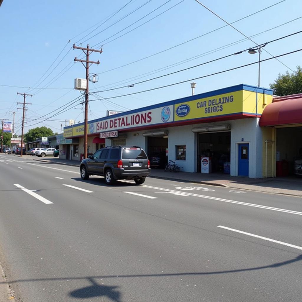 Car Detailing Shop on a Busy Street