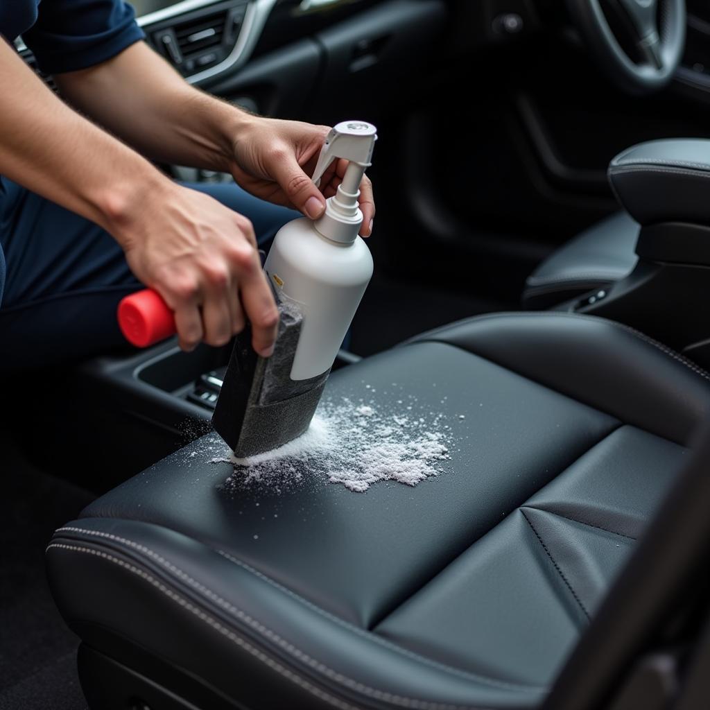 Car Detailing Specialist Cleaning Leather Seats