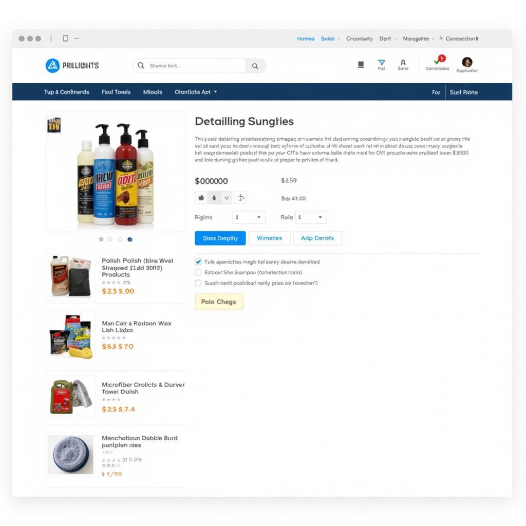 Car Detailing Supplies in Online Shopping Cart