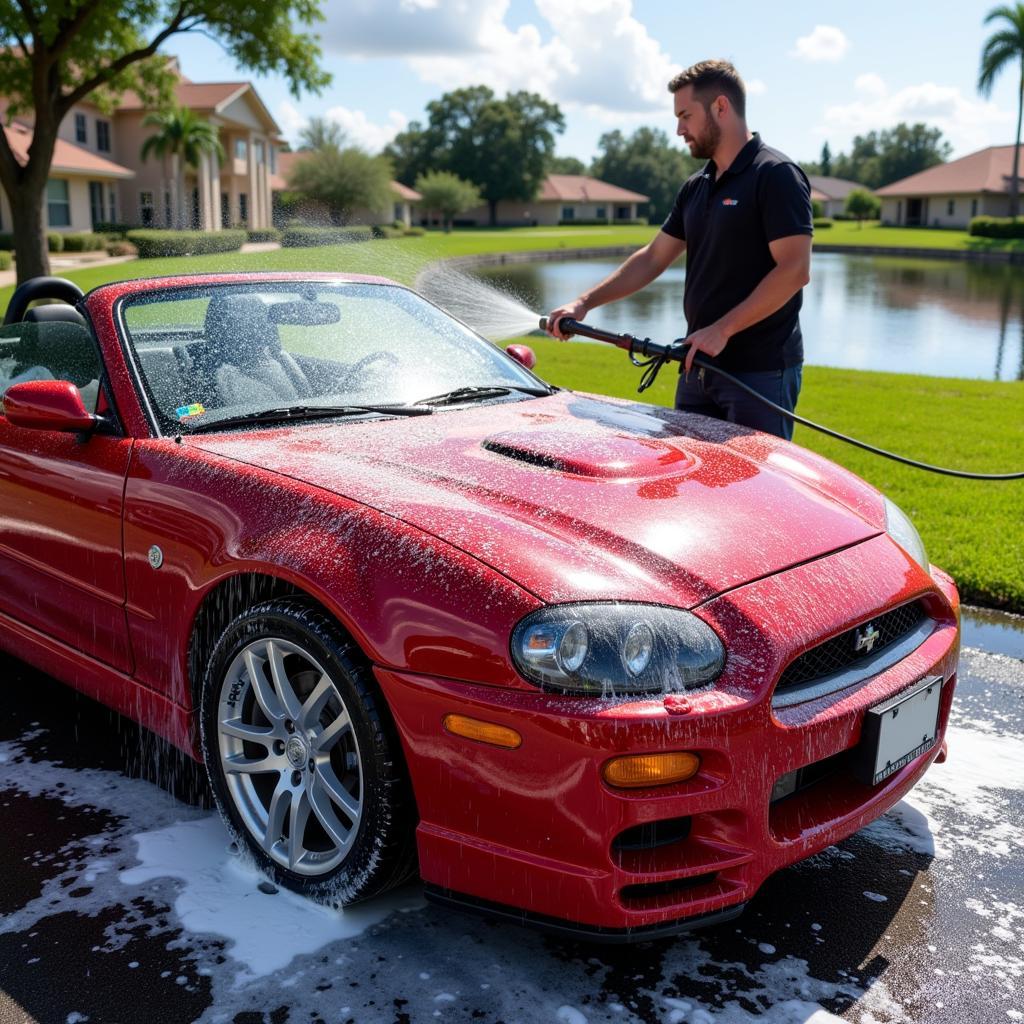 Exterior car wash and detailing in The Villages, Florida