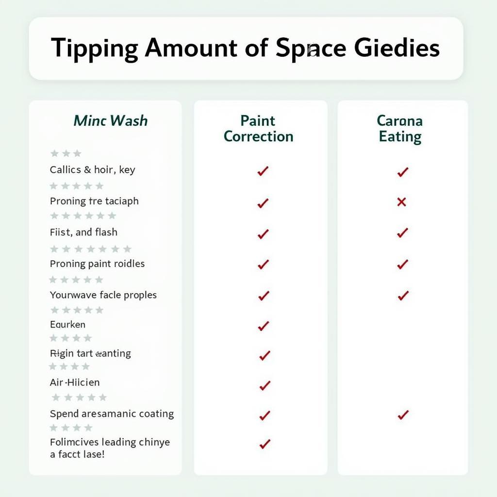 Car Detailing Tipping Chart