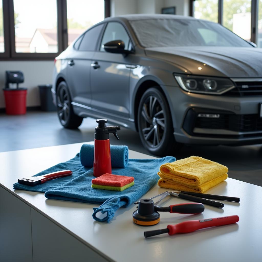 Car Detailing Tools and Equipment at a Dealership