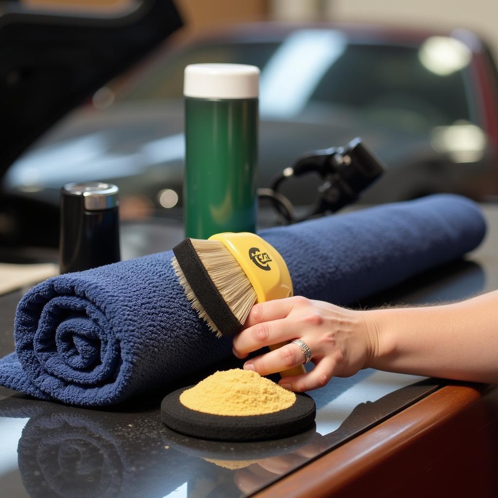 Professional Car Detailing Tools and Products in Action