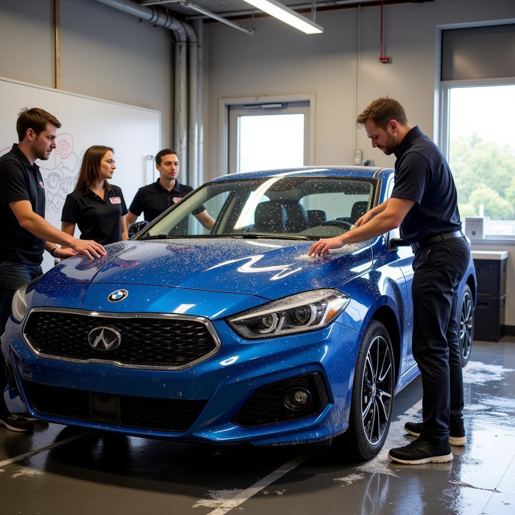 Professional Car Detailing Training in Progress