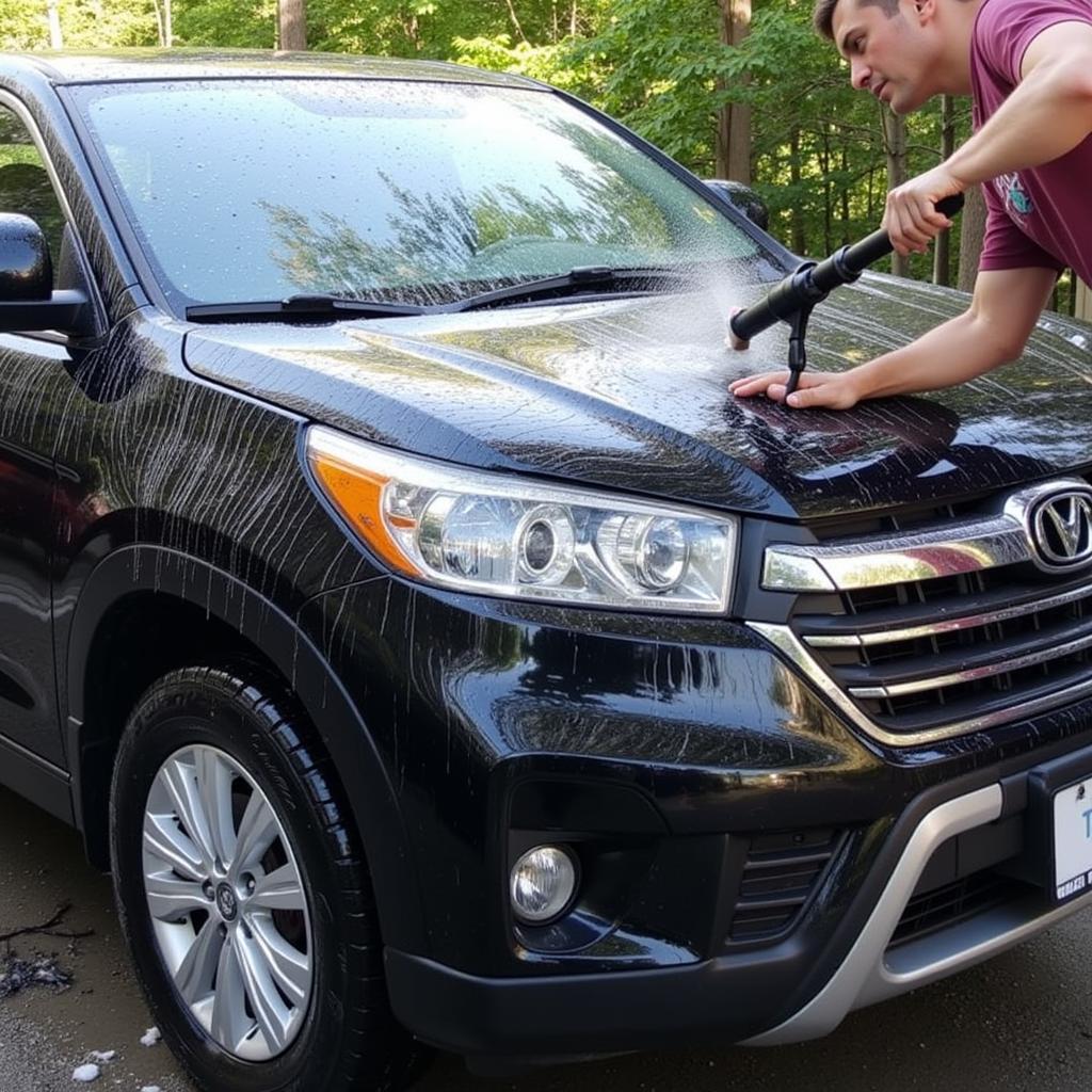 Professional car detailing exterior wash in Vernon CT