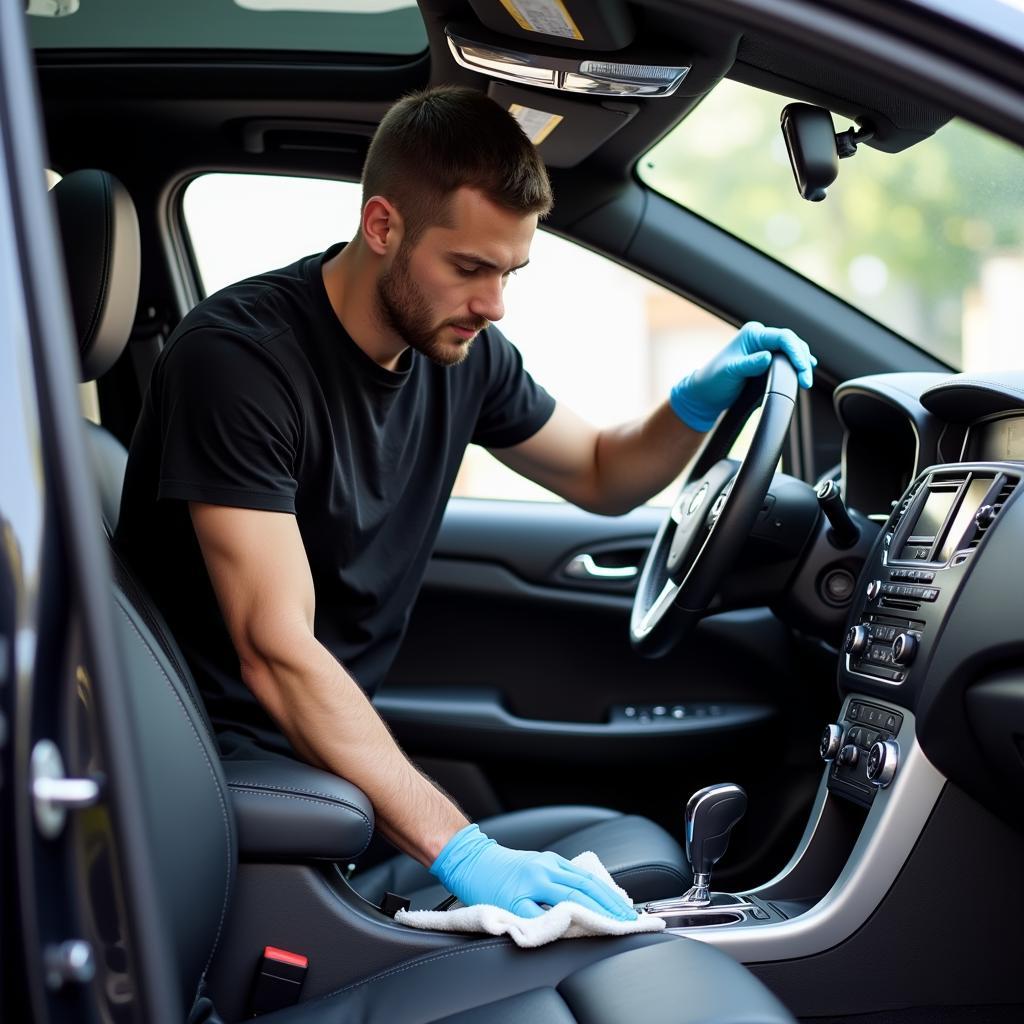 Interior car cleaning at a professional detailing service in Washington DC