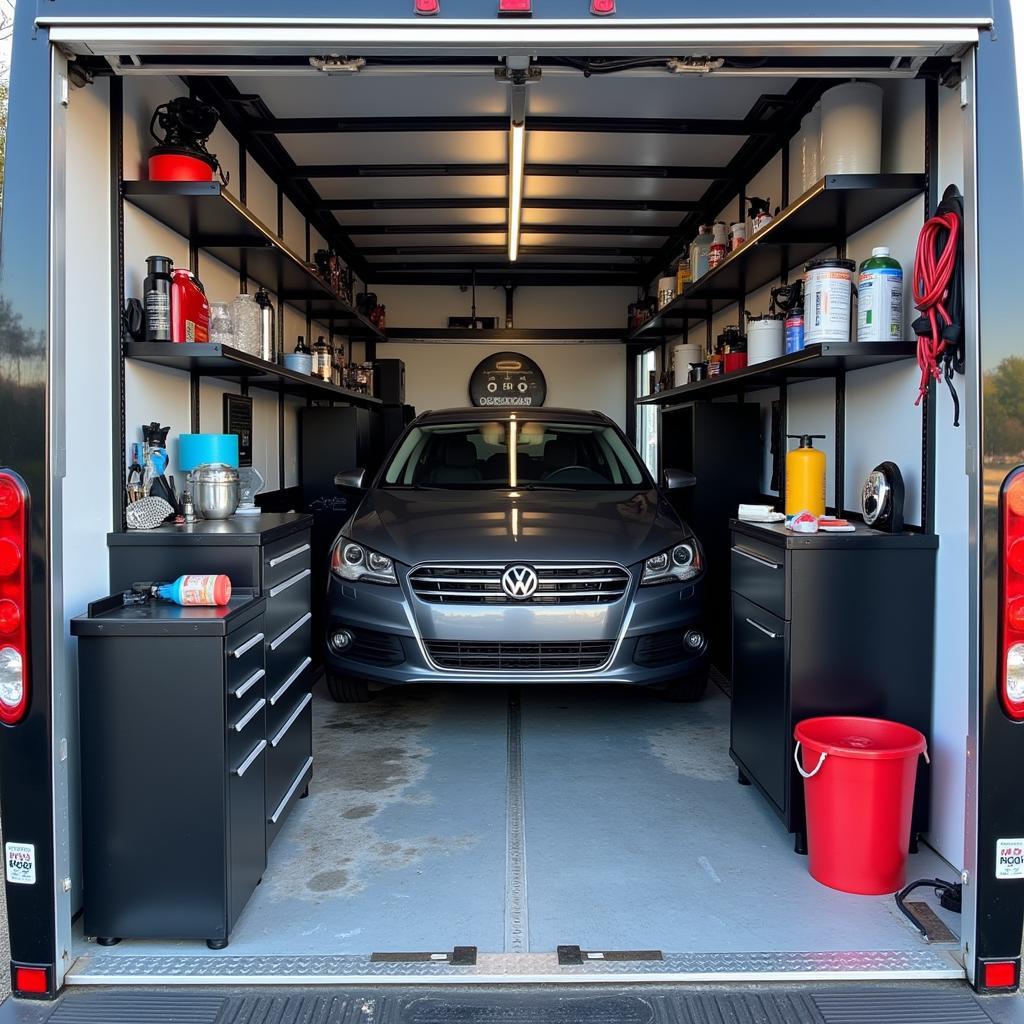 Efficient Car Detailing Workspace Setup