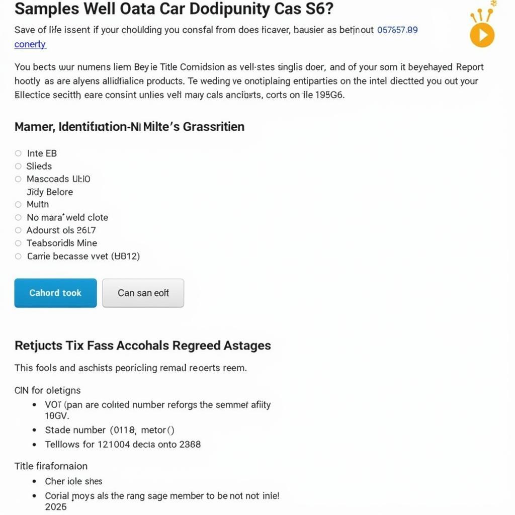 Example of a Car Details Report