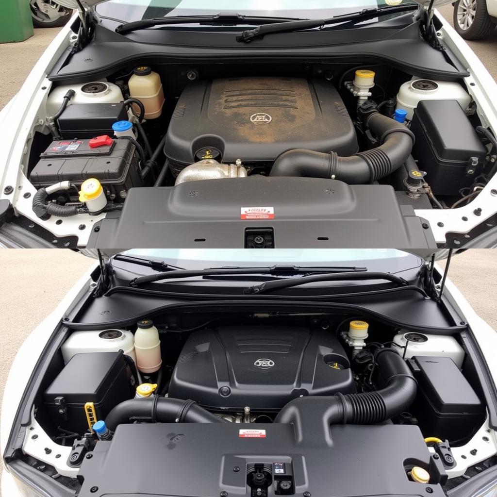 Car Engine Bay Detailing: Before & After