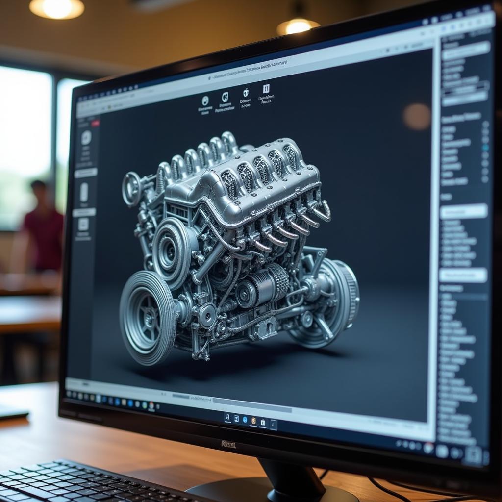 Car Engine Details Drawing - 3D Model