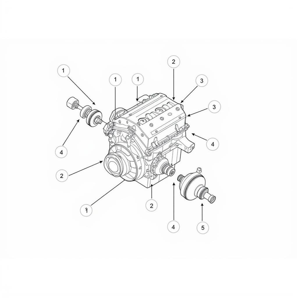 Car Engine Details Drawing - Assembly Diagram