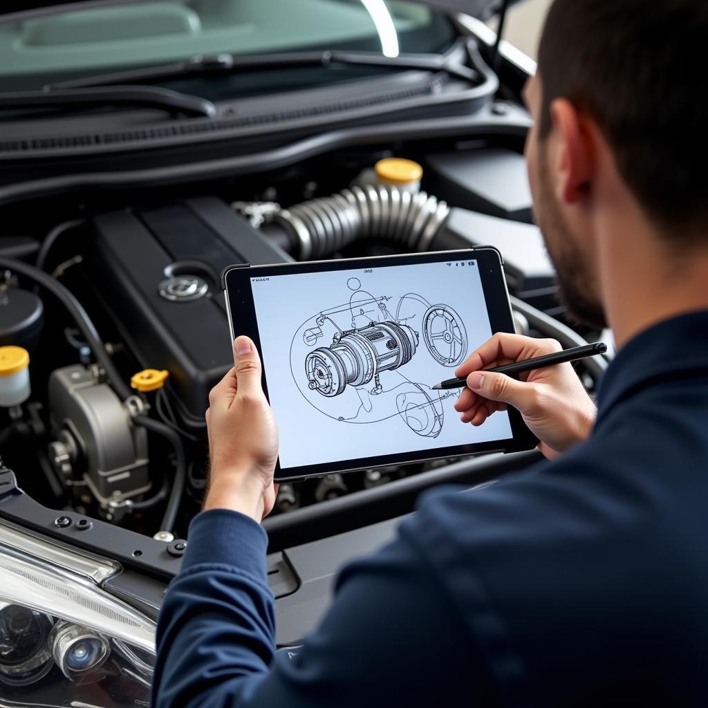 Car Engine Details Drawing - Diagnostic Use