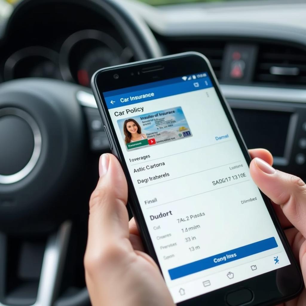 Car Insurance Mobile App on Phone