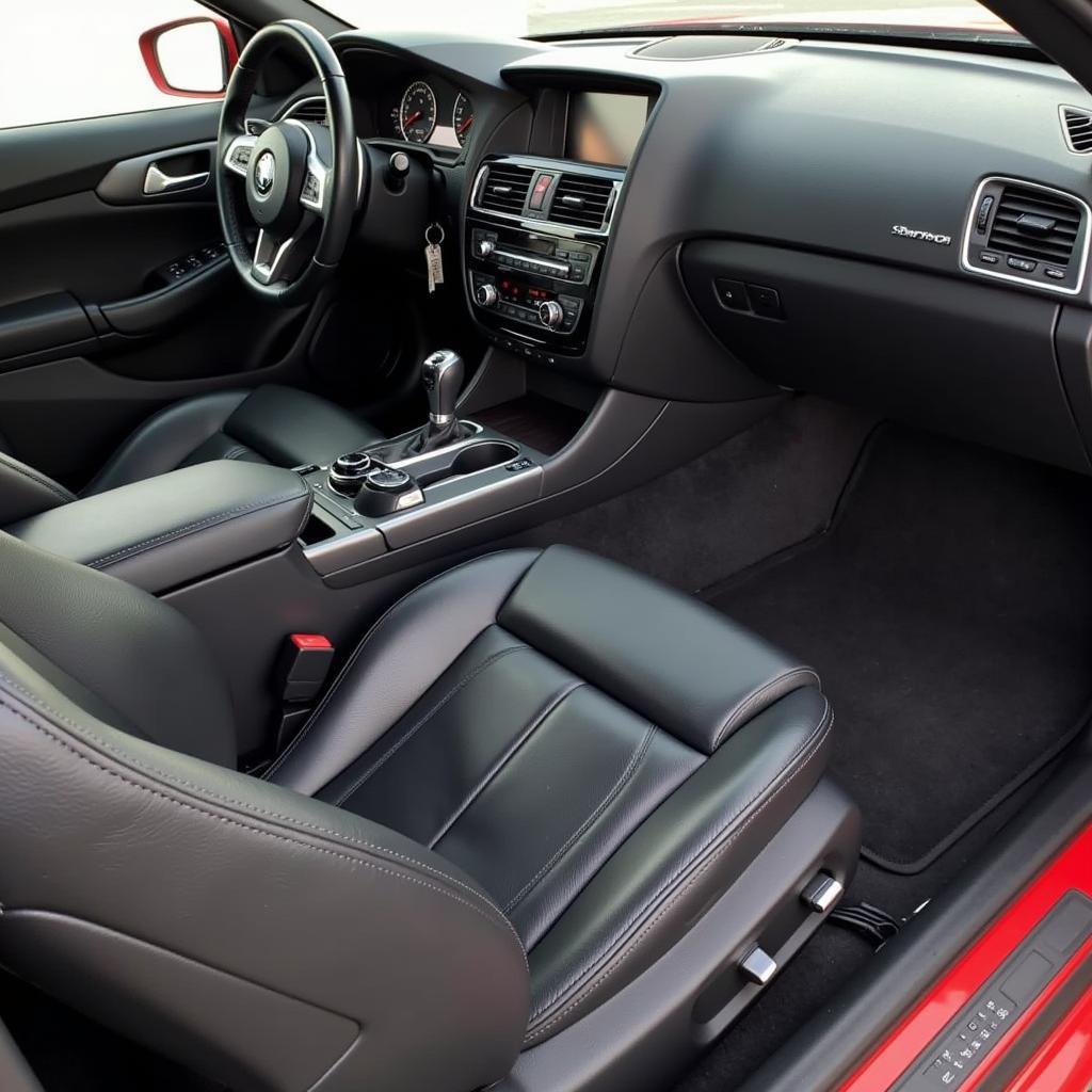 Spotless car interior after a professional detailing service.