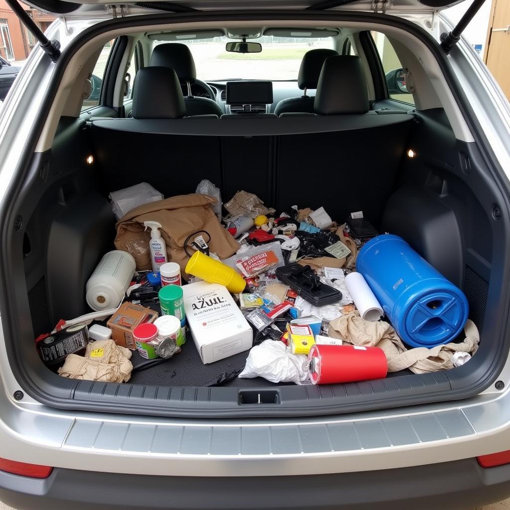 Decluttering car interior before detailing process