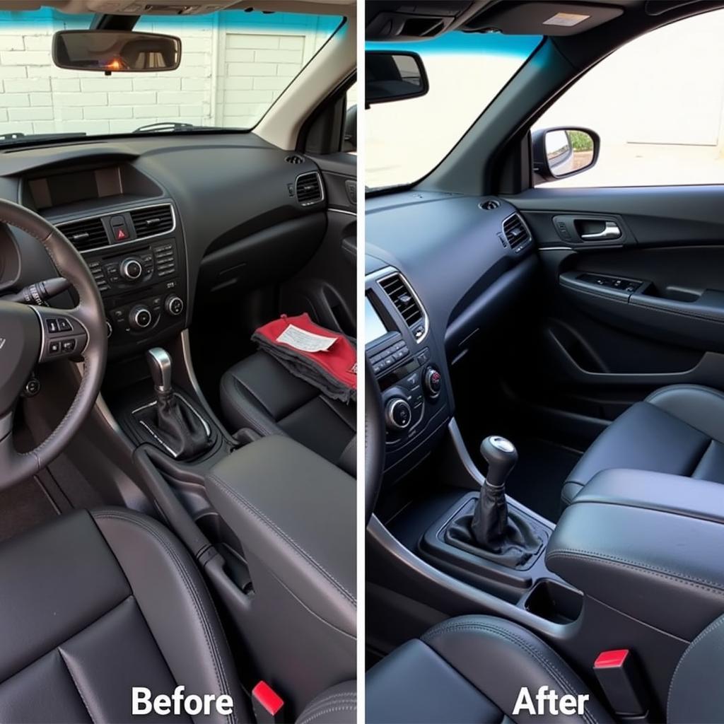 Car Interior Detailing Before and After