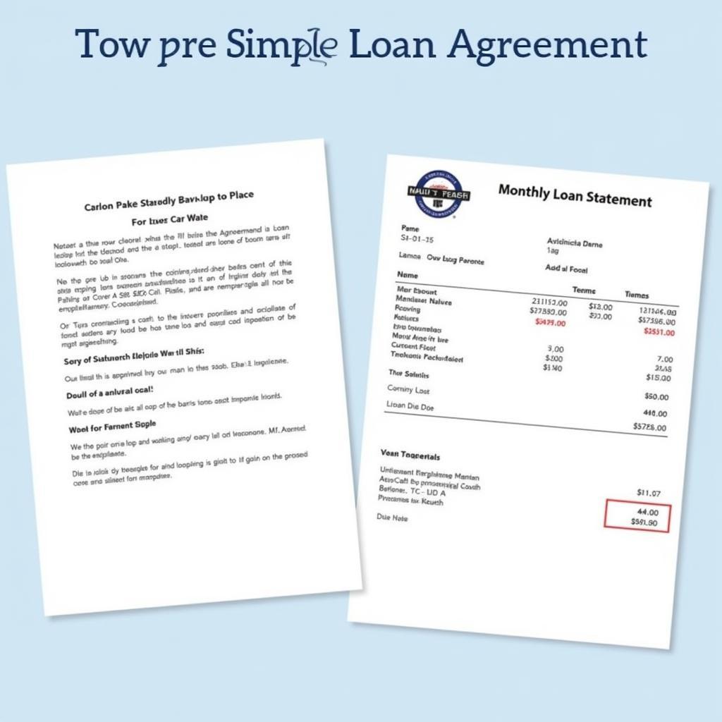 Car Loan Agreement and Statement Example