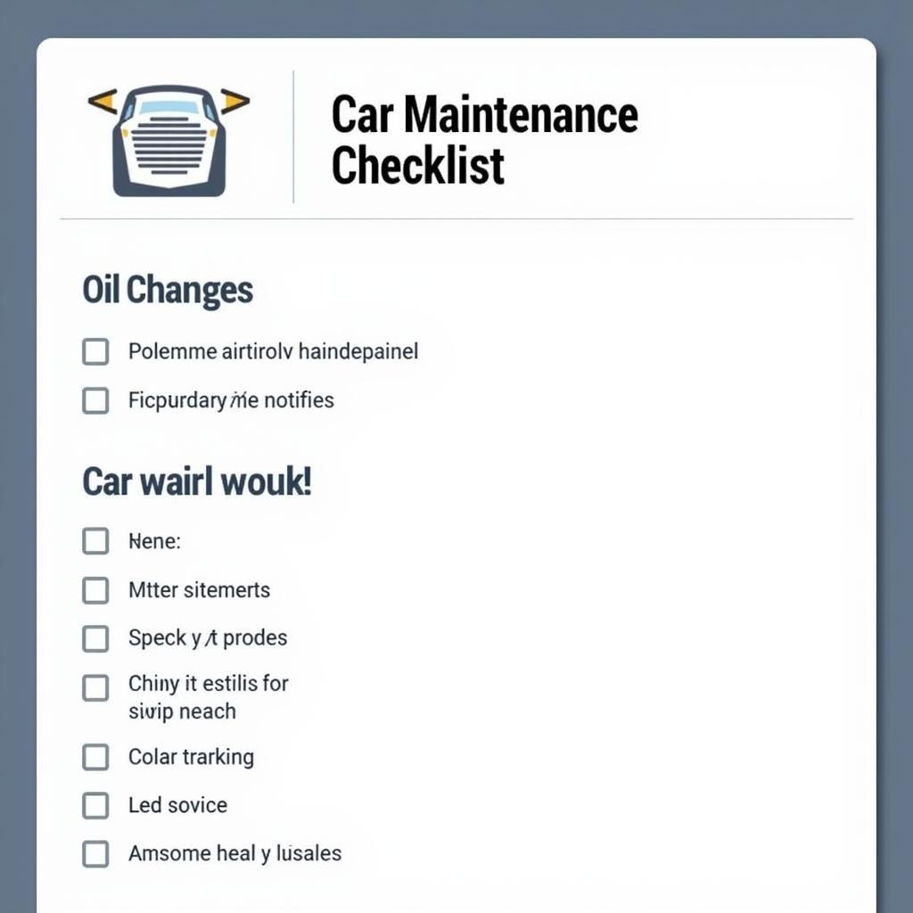 Car Maintenance Checklist