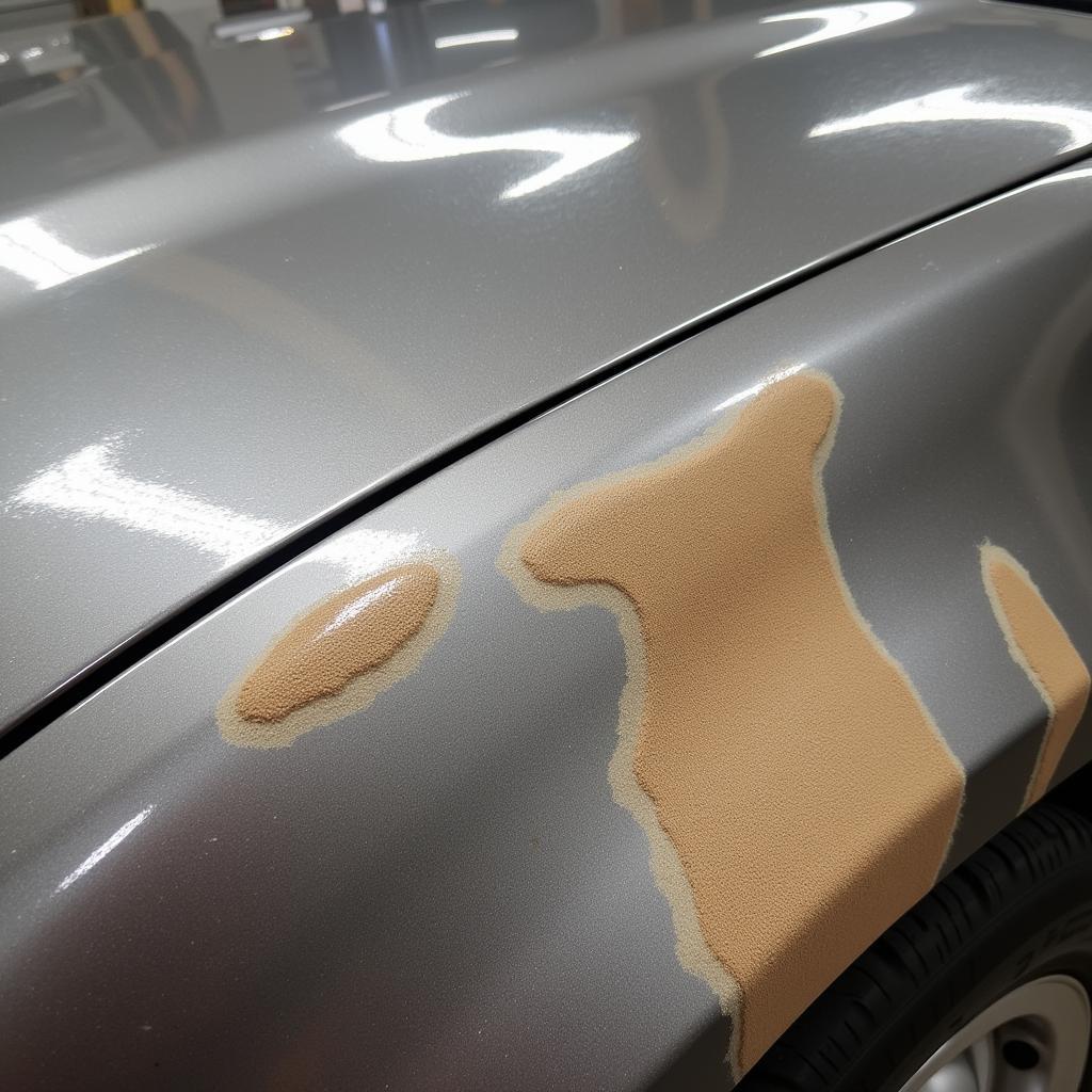 Car Paint Burn from Rotary Polisher