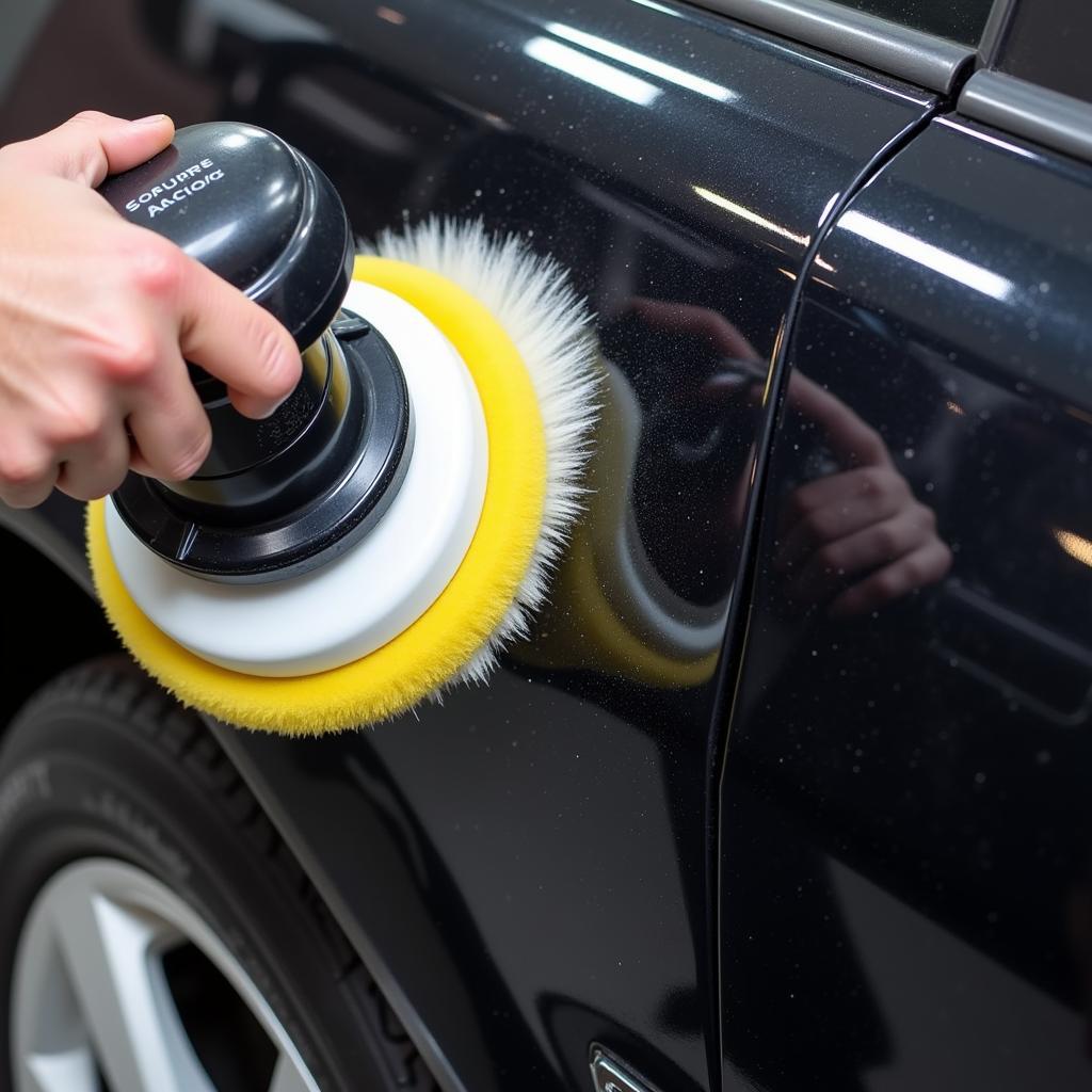 Car Paint Restoration with Polishing Compound and Dual-Action Polisher