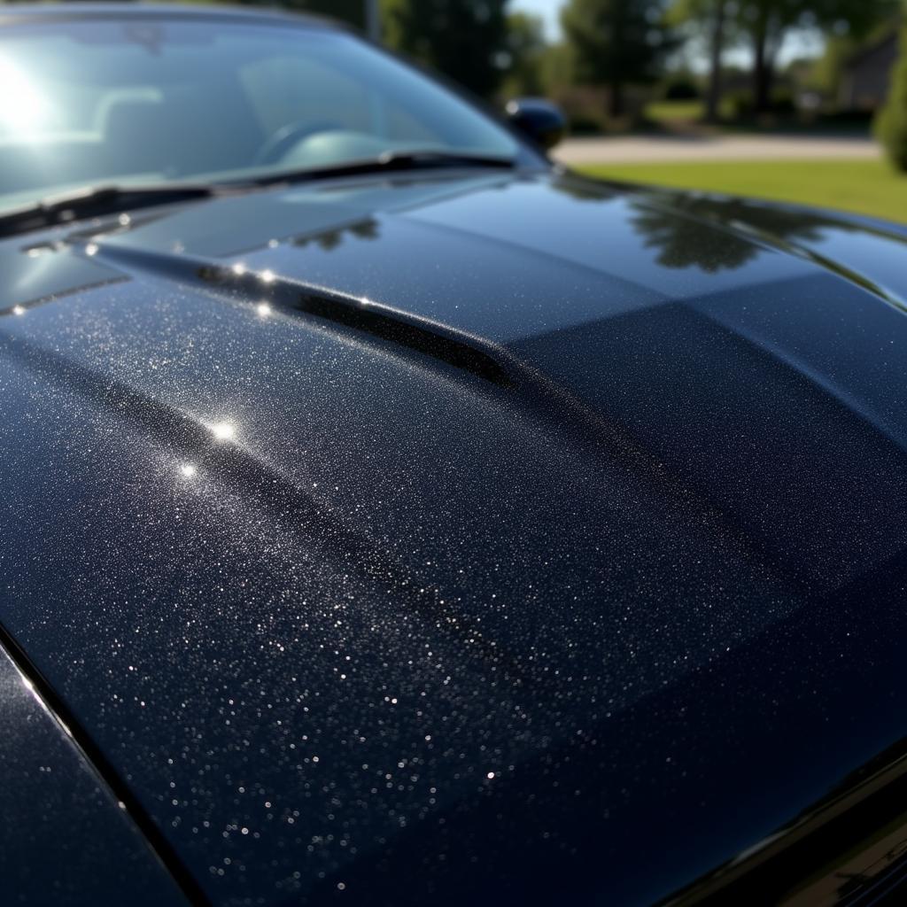 Car paint covered in swirl marks before detailing