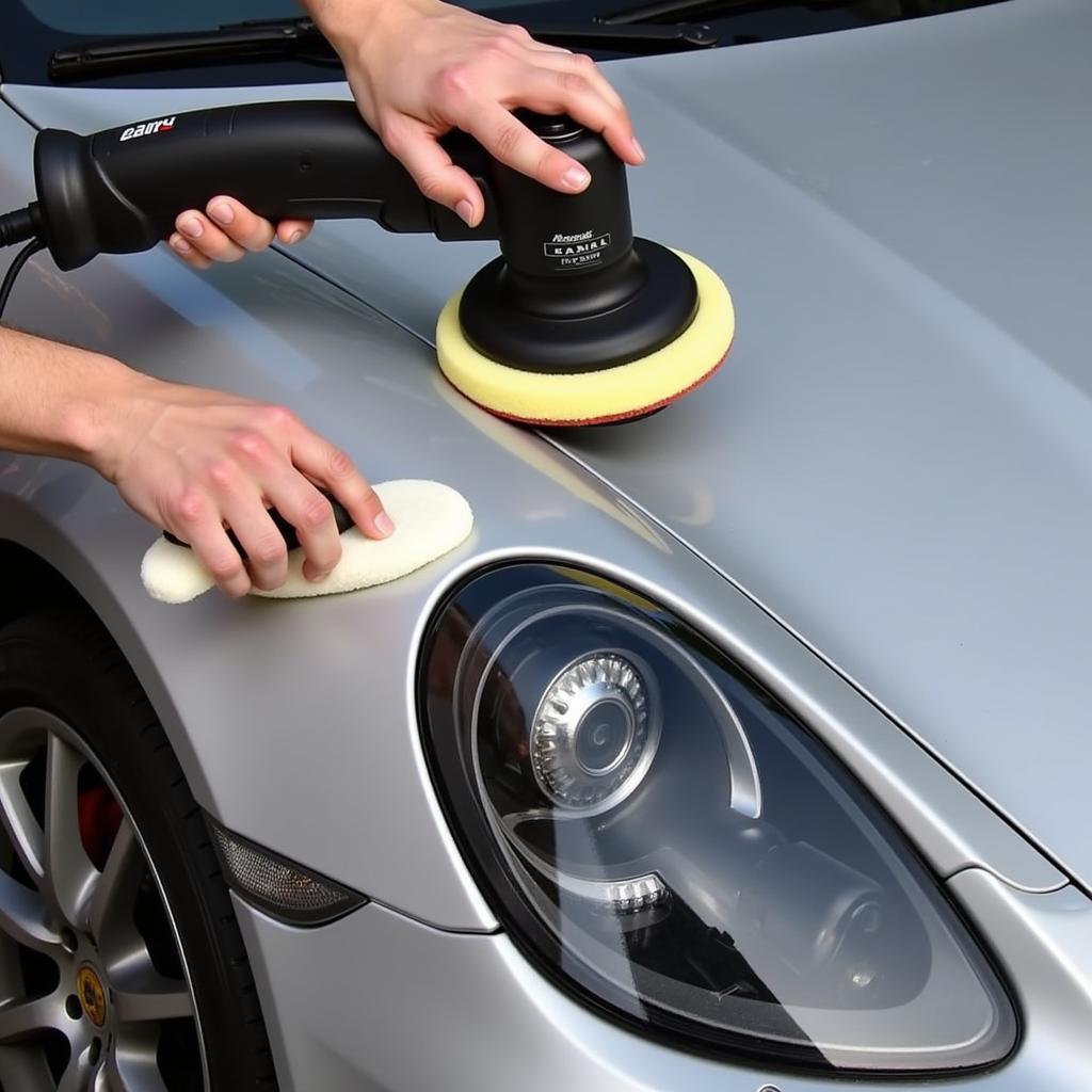 Applying Car Polishing Compound