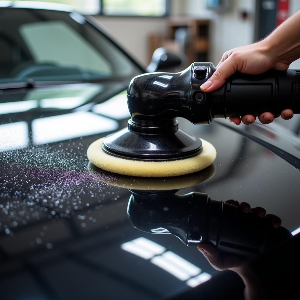 Polishing a Car for a Show