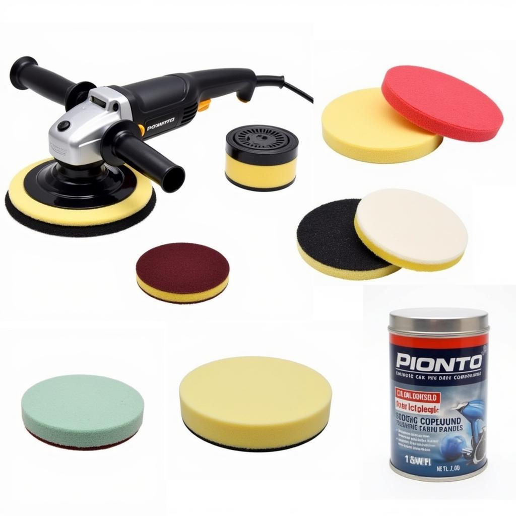 Car Polishing Kit with Polisher, Pads, and Compound