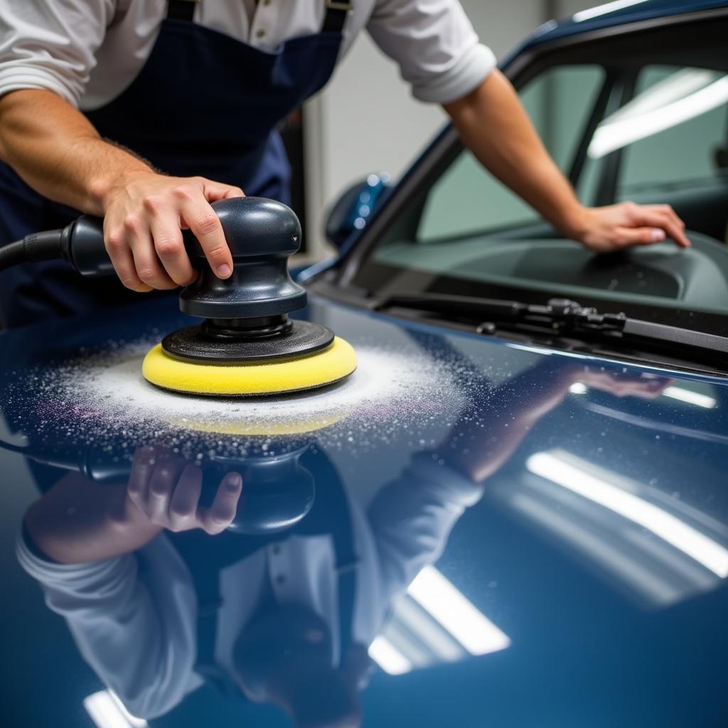 Polishing Car Paint for a Glossy Finish