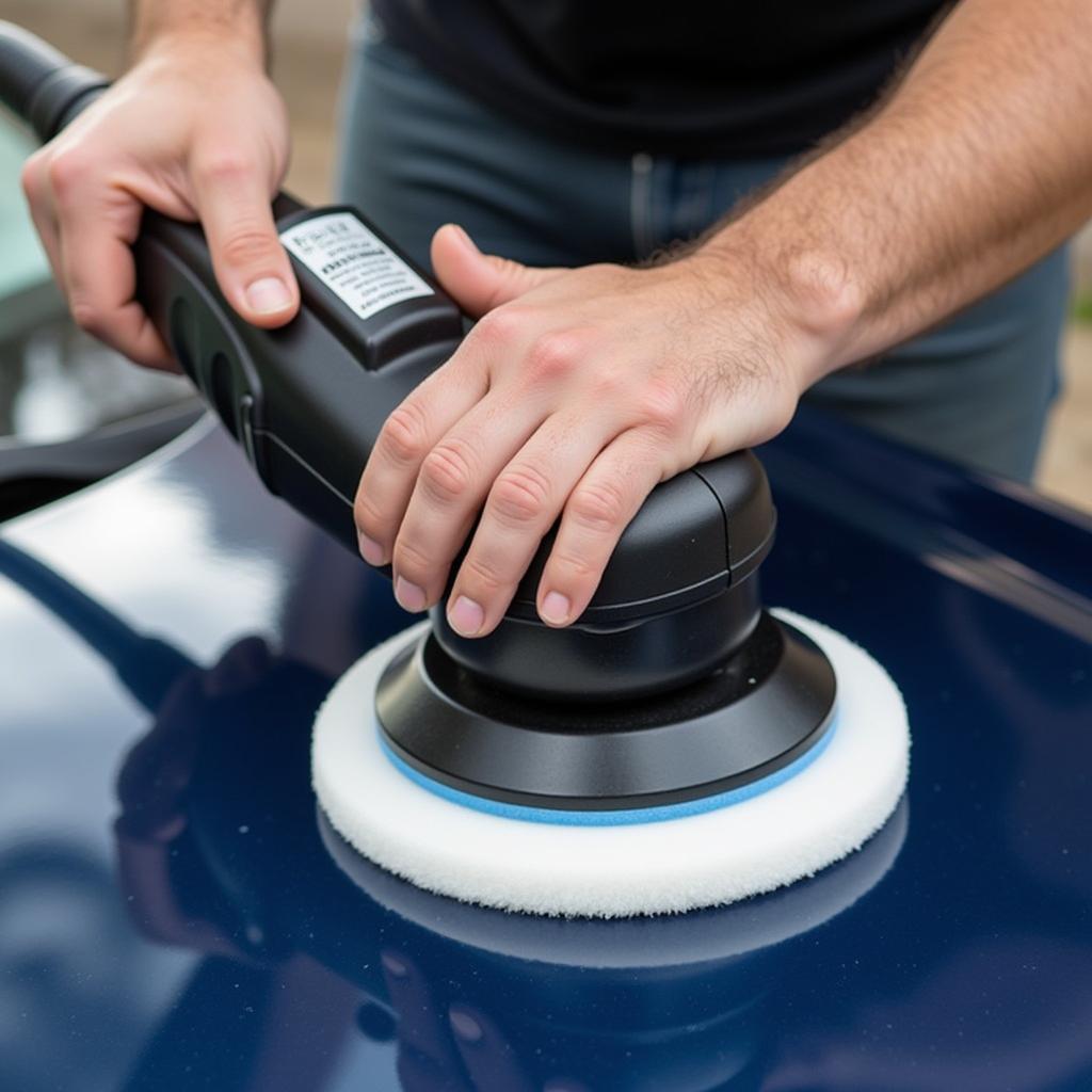 Car Polishing with Machine Polisher