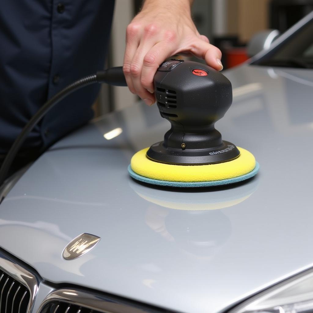 Car Polishing with Dual-Action Polisher