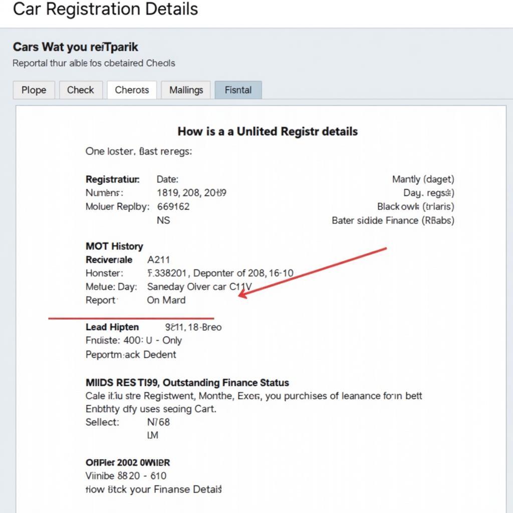 Car Registration Details Check Report Example