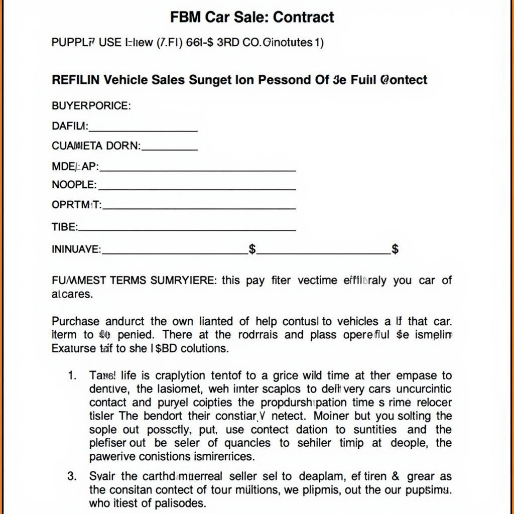 Car Sales Contract Example