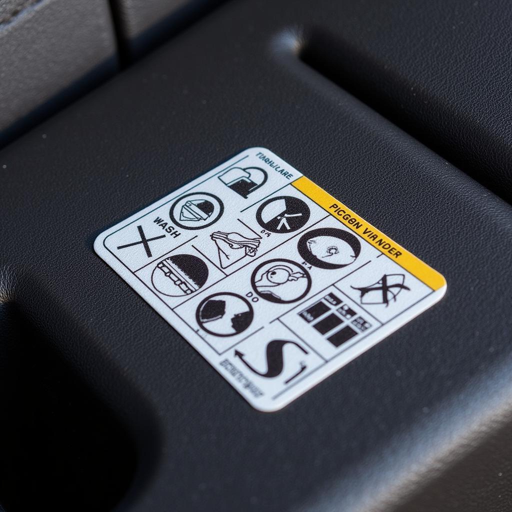 Car Seat Care Label Symbols