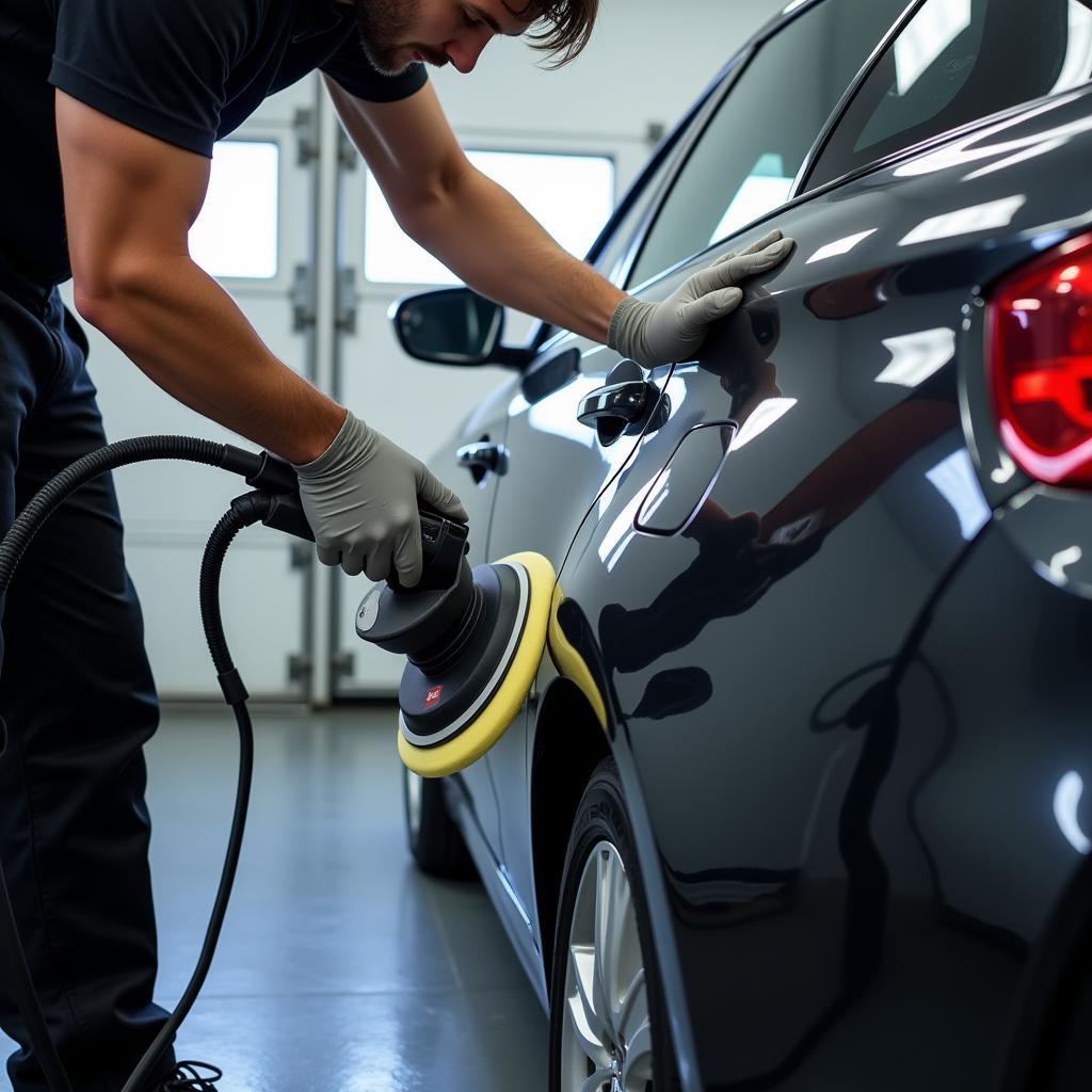 Paint Correction Process in a Car Studio