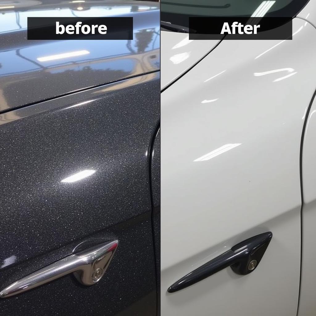 Car Surface Before and After Clay Detailing