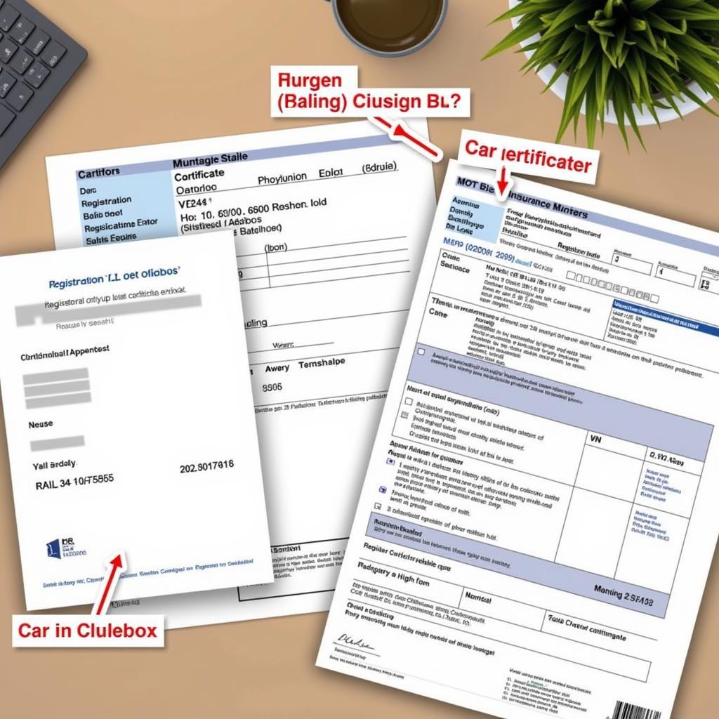 Car Tax Documents: V5C, Insurance, and MOT