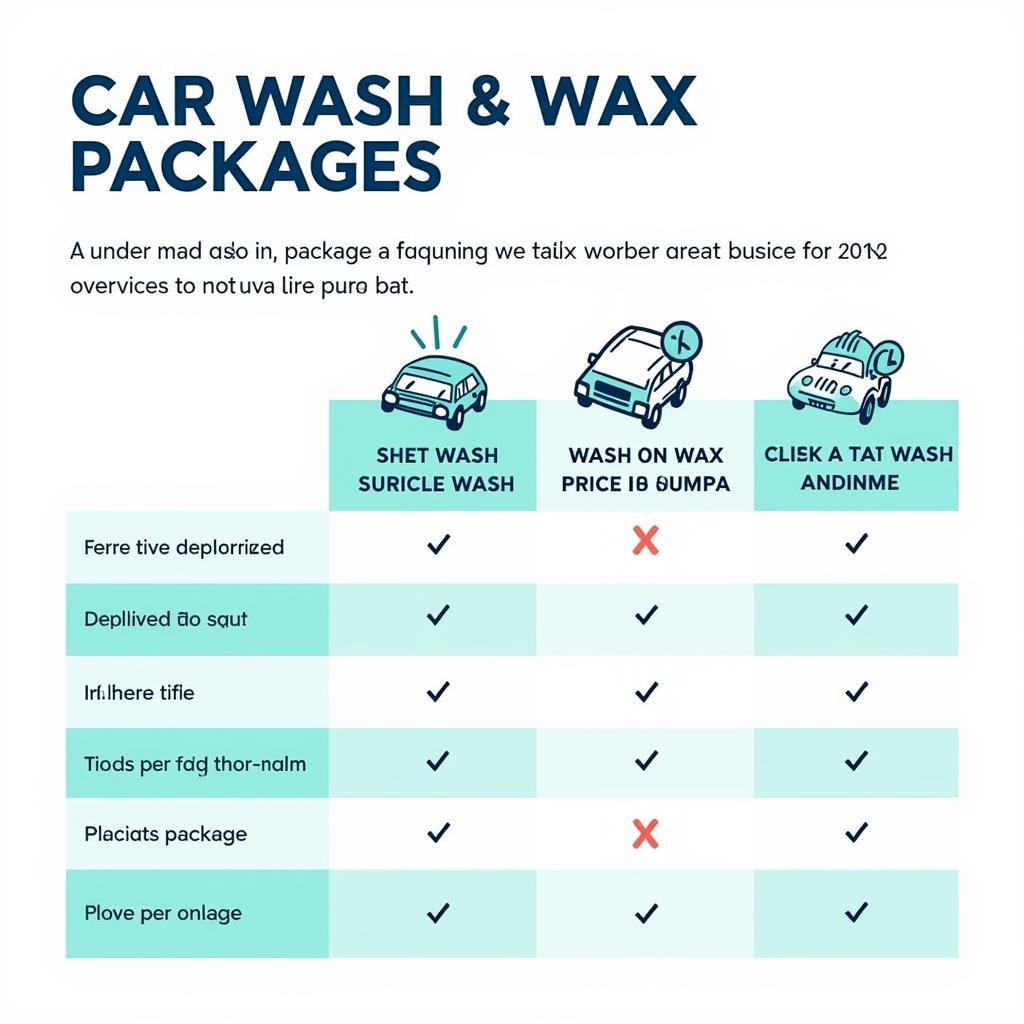 Car Wash and Wax Price Comparison Chart