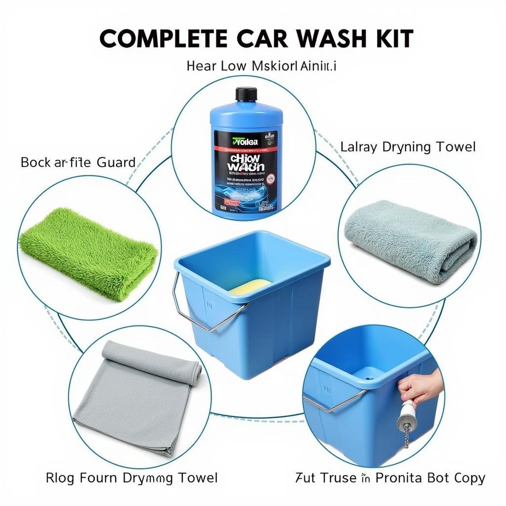 Car Wash Essentials Kit: Soap, Mitt, Towel, Bucket