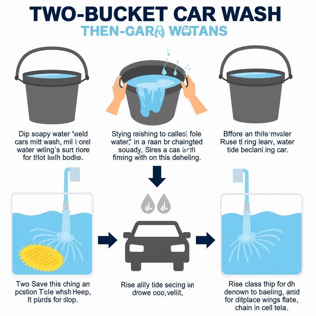 Car Wash Two Bucket Method Illustration