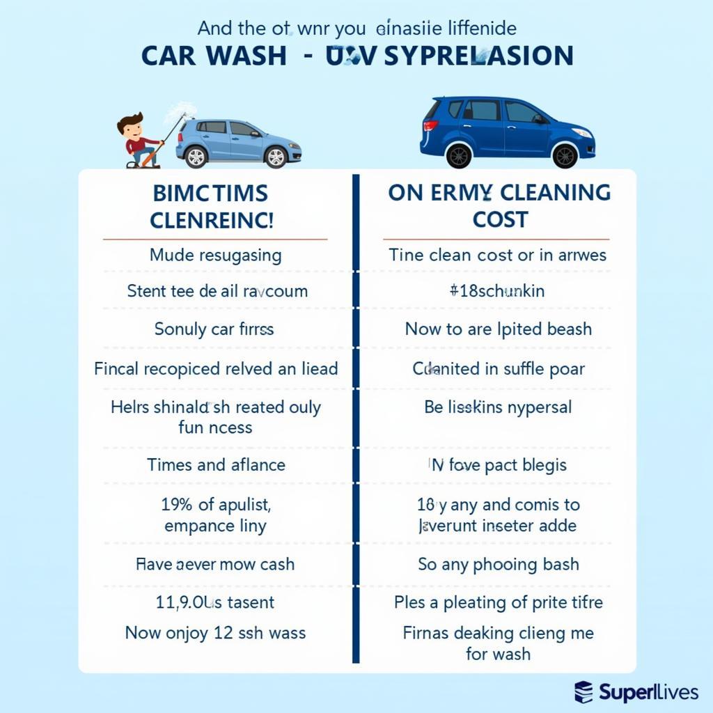 Car Wash vs. Auto Detailing Comparison Chart