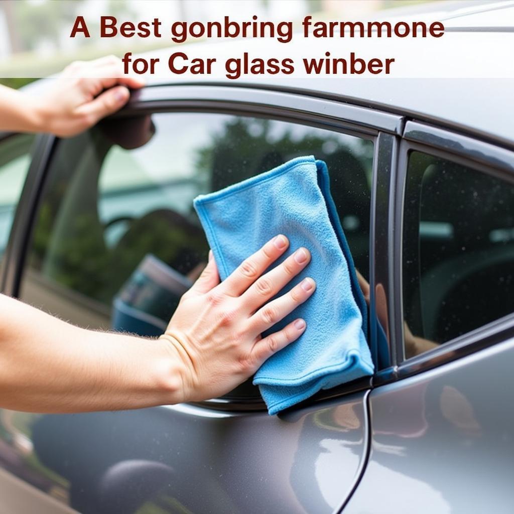 Cleaning car windows with a dedicated glass cleaner and microfiber towels for a streak-free finish