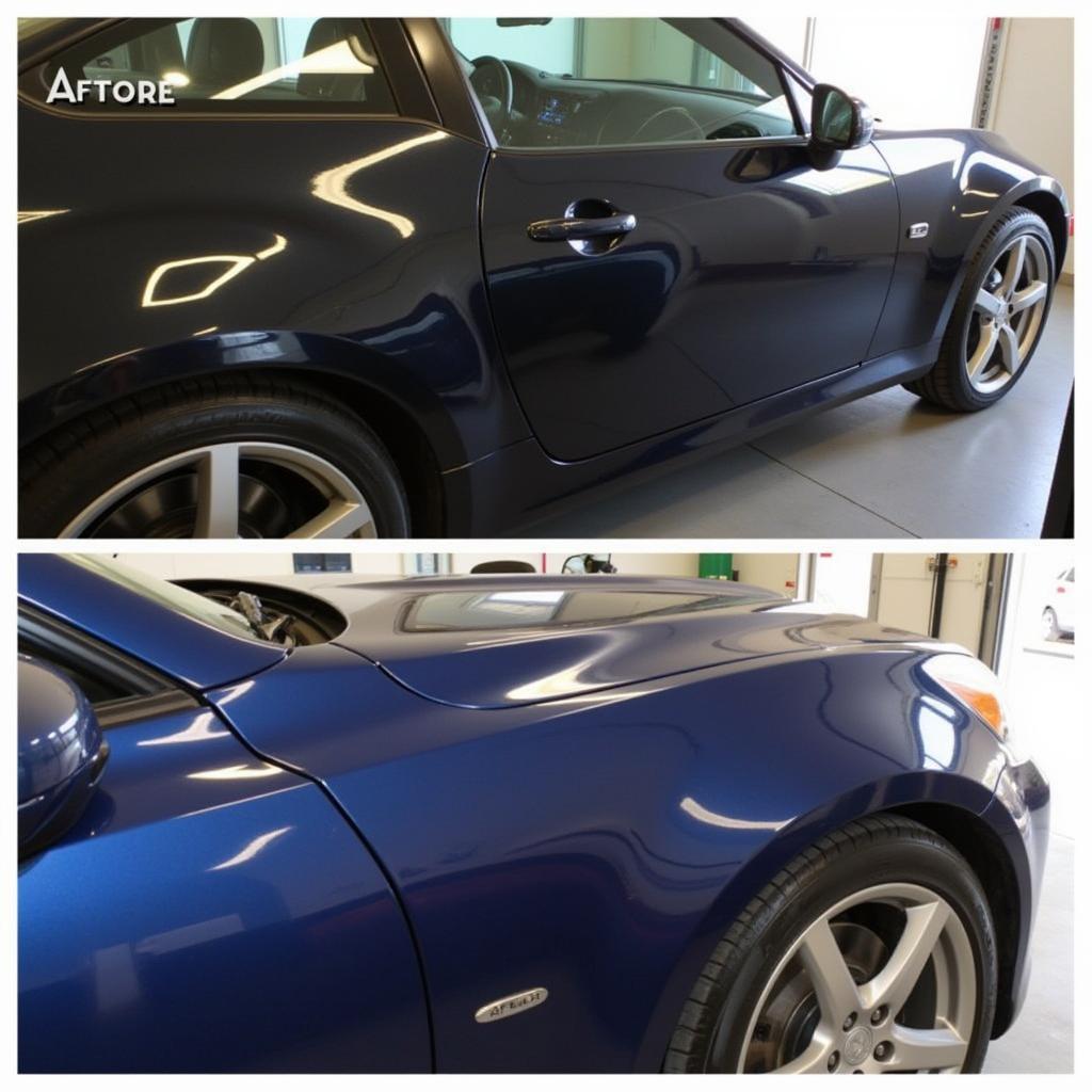 A Car with a Gleaming Ceramic Coating After Professional Detailing