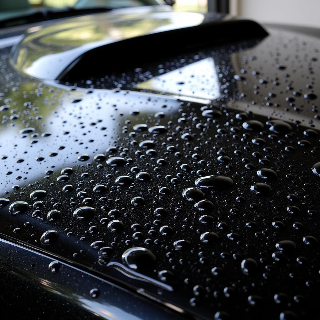 Water Beading on a Car with Ceramic Coating