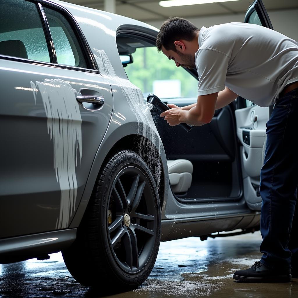 Carpool Car Wash Detailing in Progress